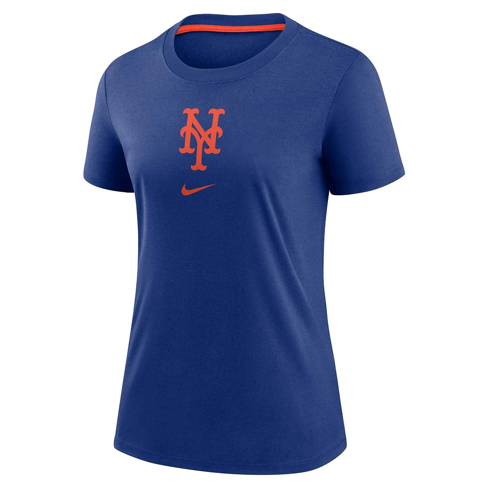 Women's Nike Royal New York Mets Authentic Collection Early Work Tri-Blend T-Shirt