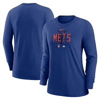 T-shirt à manches longues Nike Royal New York Mets Authentic Collection Legend Performance pour femme