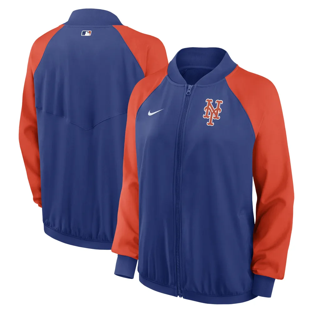 Women's Nike Royal New York Mets Authentic Collection Team Raglan Performance Full-Zip Jacket