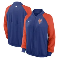 Veste à glissière intégrale Nike Royal New York Mets Authentic Collection Team Raglan Performance pour femme