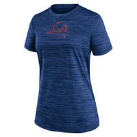 T-shirt Nike Royal New York Mets Authentic Collection Velocity Performance pour femme