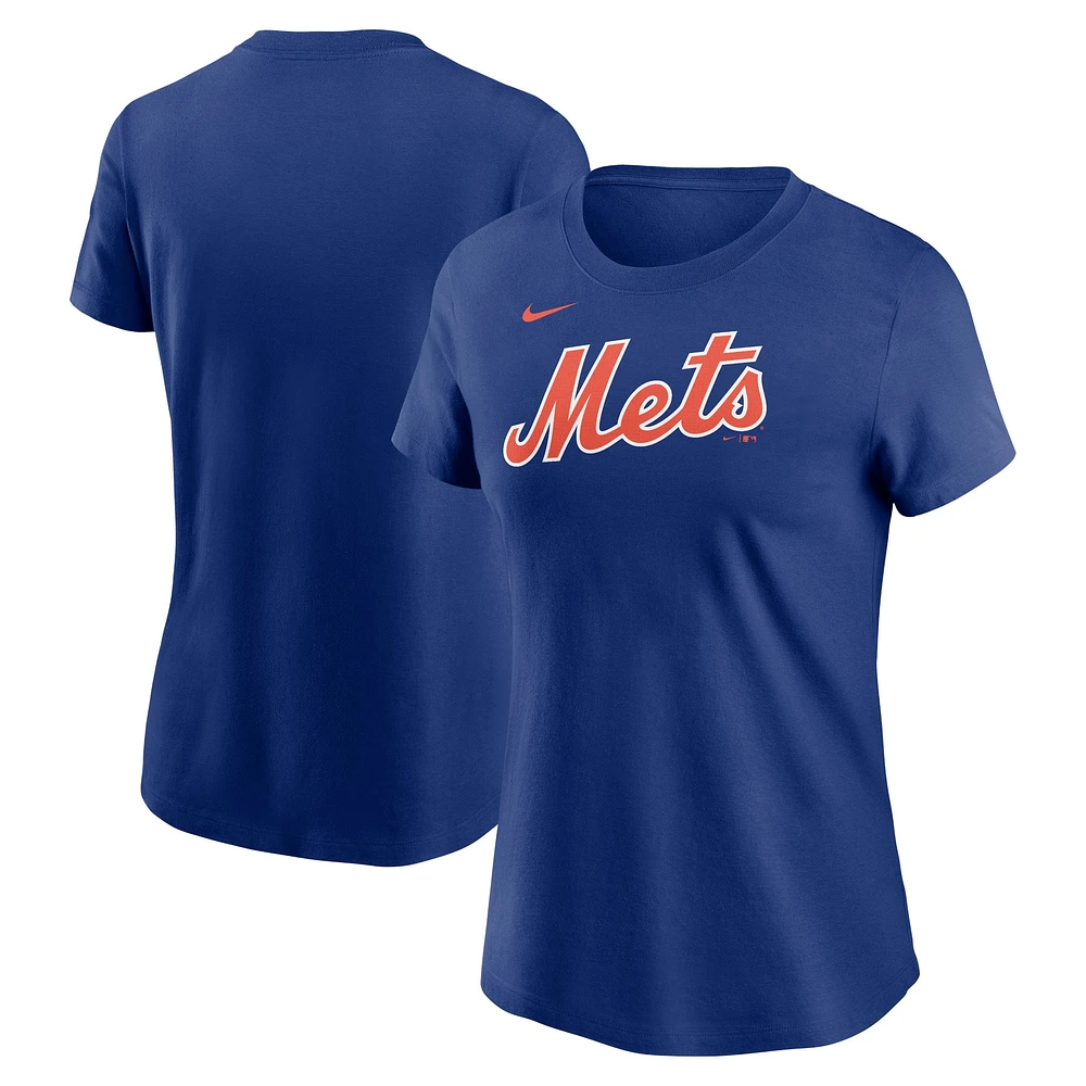 Women's Nike  Royal New York Mets Wordmark T-Shirt