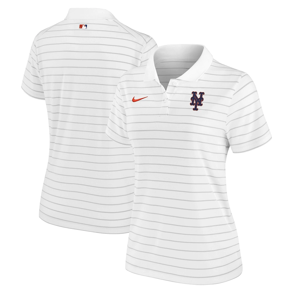 Women's Nike White New York Mets Authentic Collection Victory Performance Polo