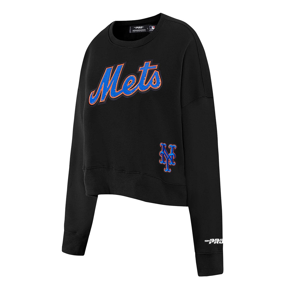 Sweat-shirt ras du cou Game Day Classics Pro Standard pour femme, noir, New York Mets