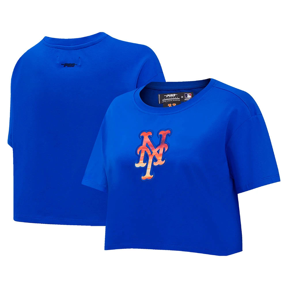 T-shirt court Pro Standard Royal New York Mets Painted Sky Boxy pour femmes