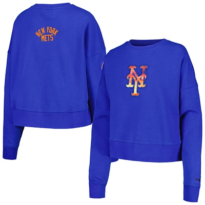 Women's Pro Standard Royal New York Mets Painted Sky Pullover Sweatshirt