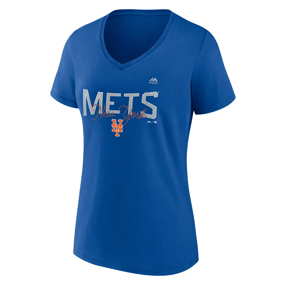 Profile Women's Royal New York Mets Plus Wordmark V-Neck T-shirt