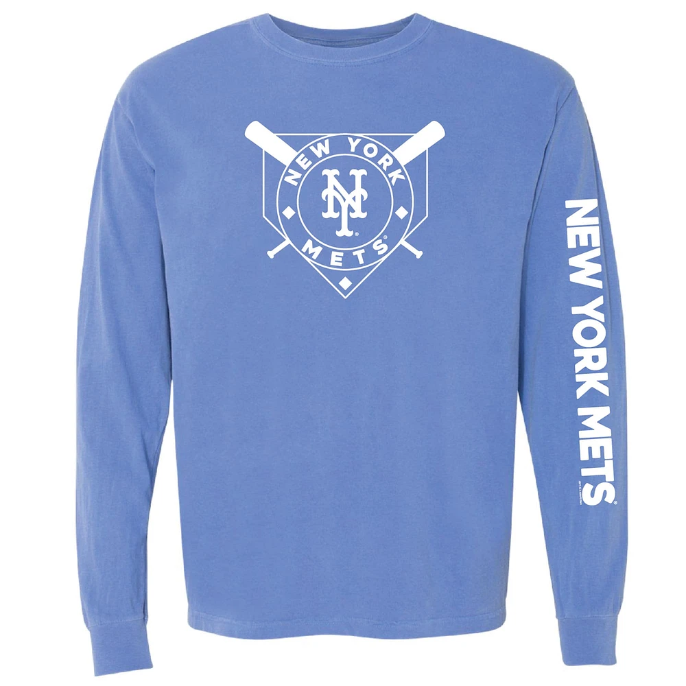 Women's Soft as a Grape Royal New York Mets Pigment Dye Long Sleeve T-Shirt