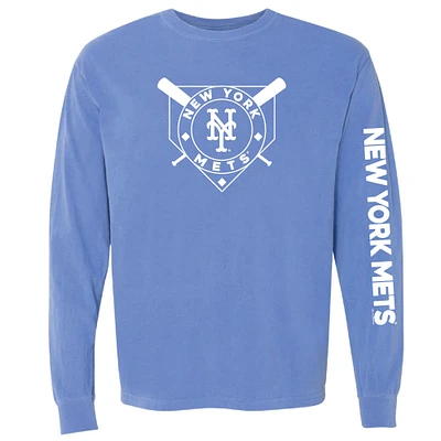Women's Soft as a Grape Royal New York Mets Pigment Dye Long Sleeve T-Shirt