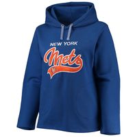 Women's Soft as a Grape Royal New York Mets Plus Side Split Pullover Hoodie