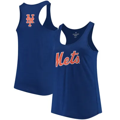 New York Mets Soft as a Grape Women's Plus Swing for the Fences Racerback Tank Top - Royal