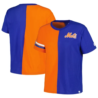 T-shirt Starter Royal/Orange New York Mets Power Move pour femmes