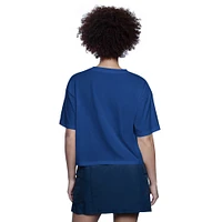 T-shirt court et boxy pour femme Starter Royal New York Mets Play the Ball
