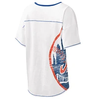 T-shirt à encolure en V pour femme Starter White Mets de New York Perfect Game