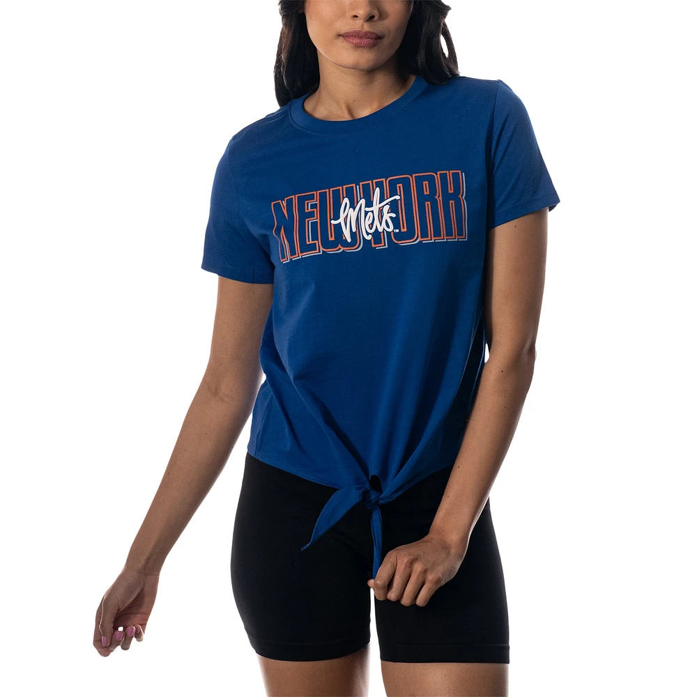 T-shirt torsadé sur le devant pour femme The Wild Collective Royal New York Mets