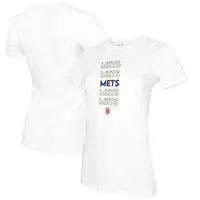 Women's Tiny Turnip White Atlanta Braves Stacked T-Shirt 