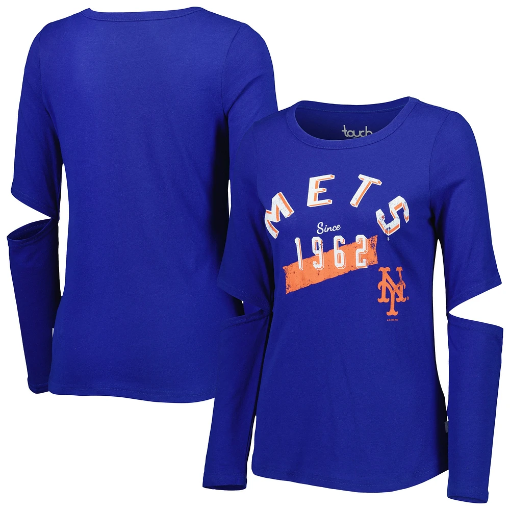 T-shirt à manches longues Touch Royal New York Mets Formation pour femme