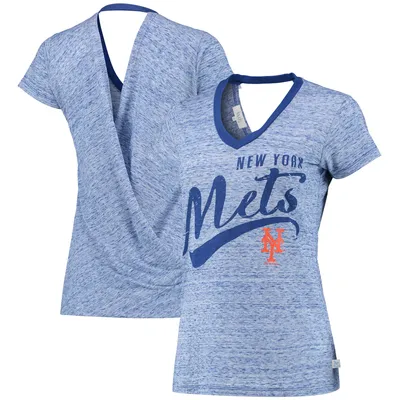 Women's Touch Royal Los Angeles Dodgers Halftime Back Wrap Top V-Neck T-Shirt Size: Extra Large