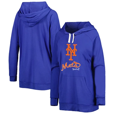 Chandail à capuchon raglan d'avant-match Touch Royal New York Mets pour femme