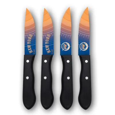 New York Mets Woodrow 4-Piece Stainless Steel Steak Knife Set