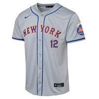 Maillot de joueur Nike Francisco Lindor gris New York Mets Road Limited pour jeunes