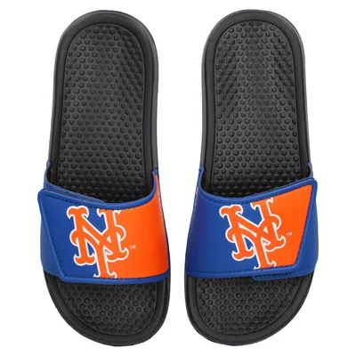 New York Mets FOCO Youth Colorblock Big Logo Legacy Slide Sandals