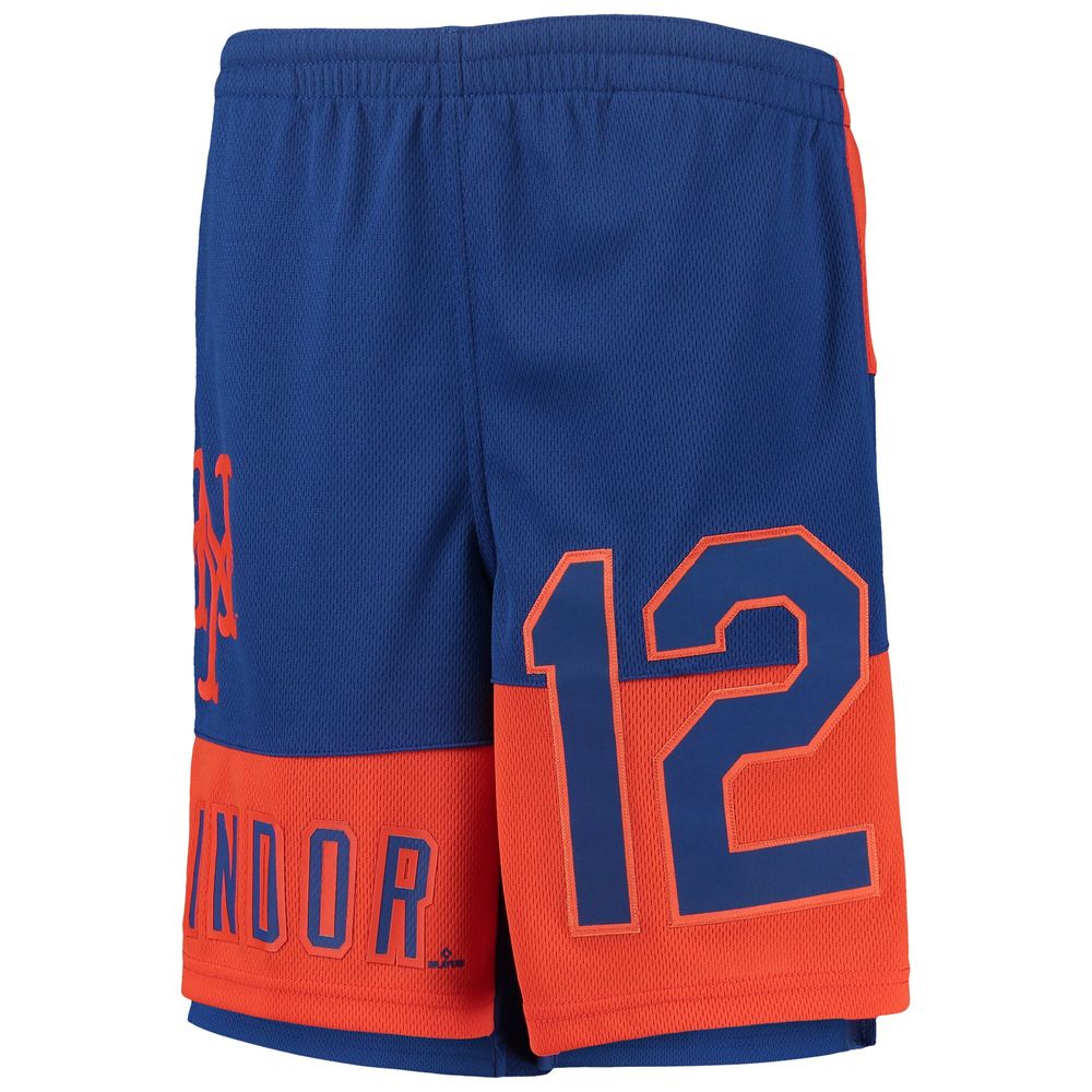 Youth Francisco Lindor Royal New York Mets Pandemonium Name & Number Shorts