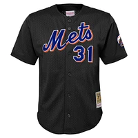 Maillot d'entraînement au bâton en maille pour jeunes Mitchell & Ness Mike Piazza, collection New York Mets Cooperstown, noir