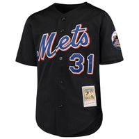 Youth Mitchell & Ness Mike Piazza Black New York Mets Cooperstown Collection Mesh Batting Practice Jersey