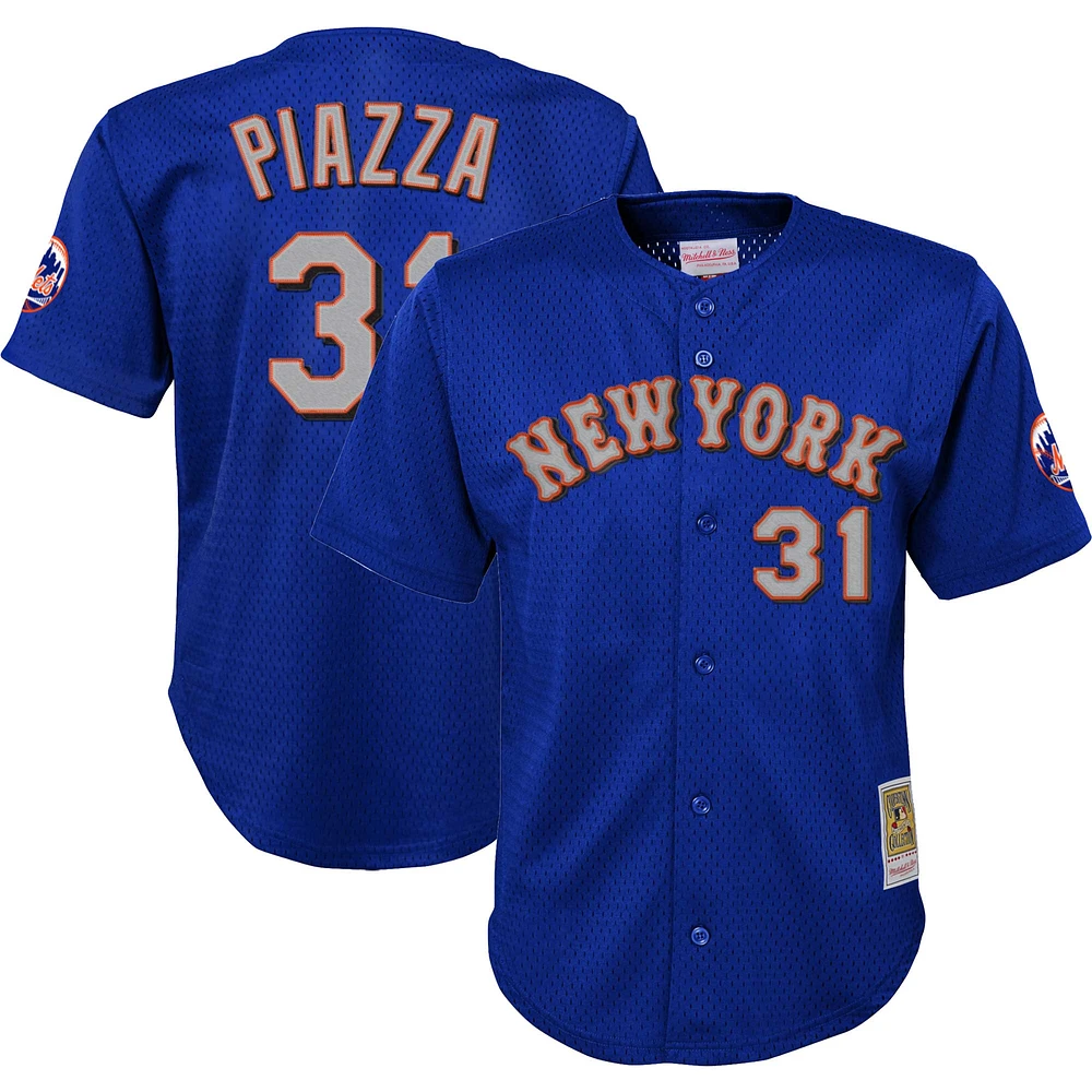 Youth Mitchell & Ness Mike Piazza Royal New York Mets Cooperstown Collection Mesh Batting Practice Jersey