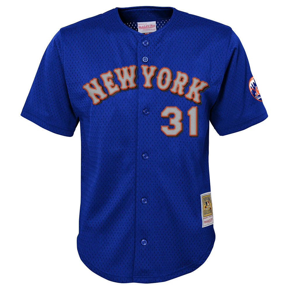 Youth Mitchell & Ness Mike Piazza Royal New York Mets Cooperstown Collection Mesh Batting Practice Jersey