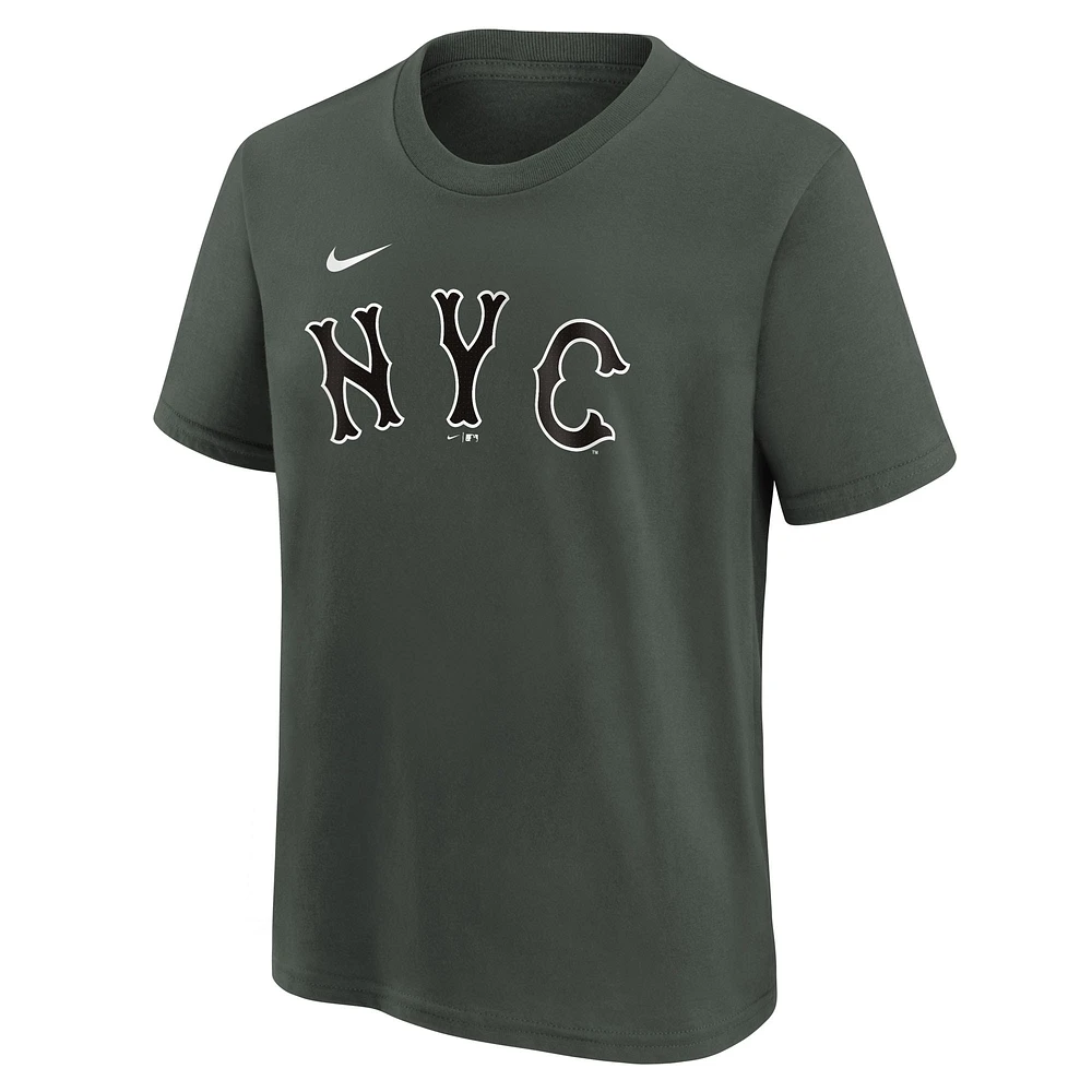 Youth Nike  Anthracite New York Mets City Connect Wordmark T-Shirt