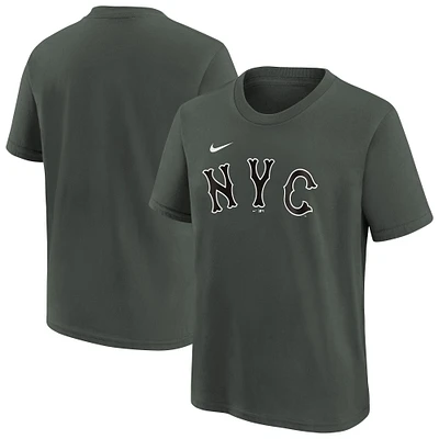 Youth Nike  Anthracite New York Mets City Connect Wordmark T-Shirt