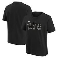 T-shirt Nike noir New York Mets City Connect pour jeune