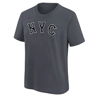 Youth Nike Brandon Nimmo Charcoal New York Mets Fuse City Connect Name & Number T-Shirt