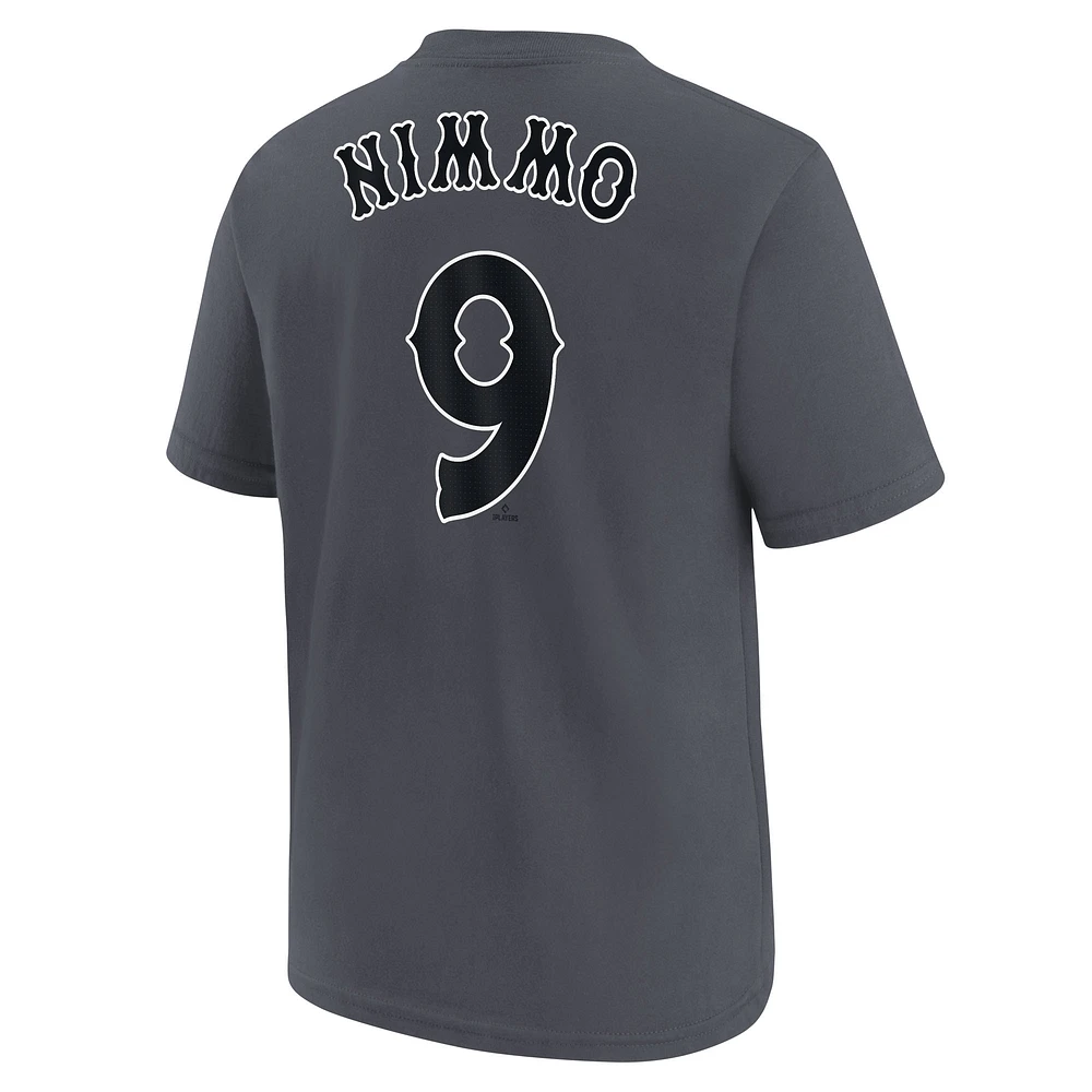 Youth Nike Brandon Nimmo Charcoal New York Mets Fuse City Connect Name & Number T-Shirt
