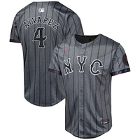 Maillot de joueur Nike Francisco Alvarez Graphite New York Mets 2024 City Connect Limited pour jeune