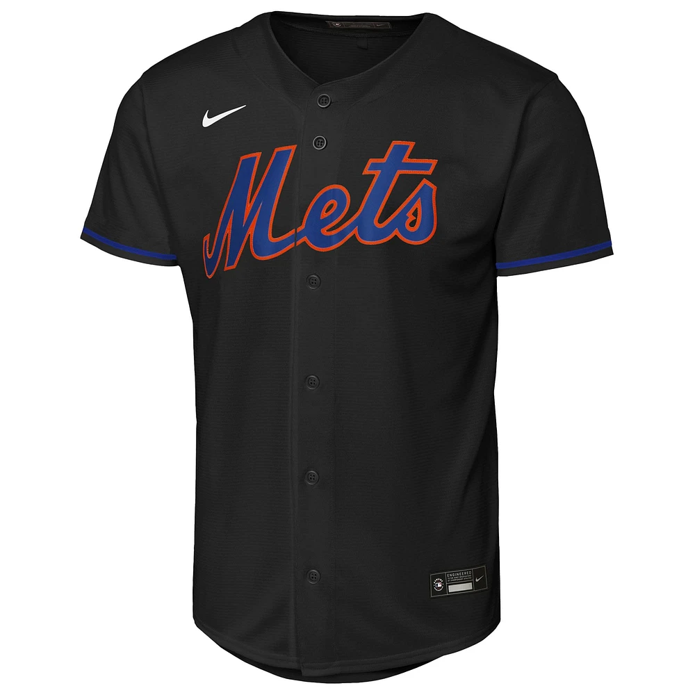 Youth Nike Francisco Lindor Black New York Mets Alternate Replica 2.0 Player Jersey