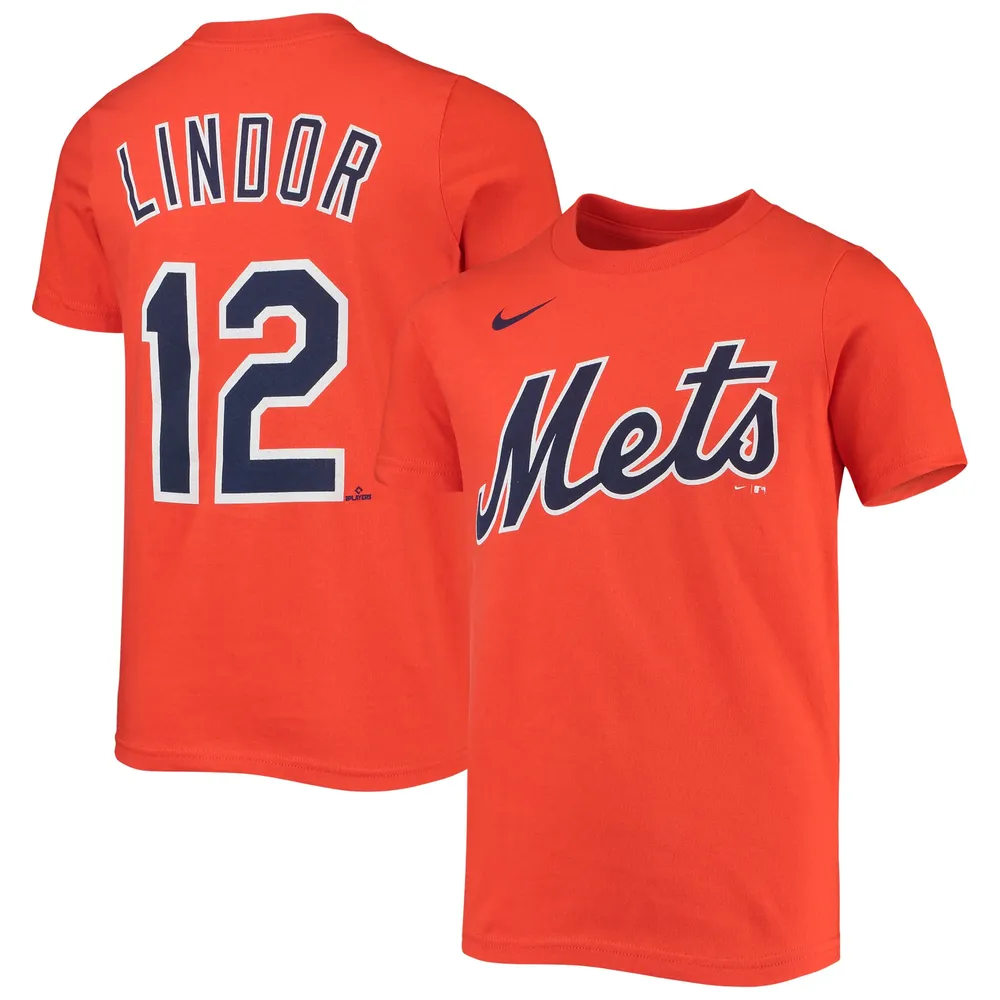 Youth Nike Francisco Lindor Orange New York Mets Player Name & Number T-Shirt