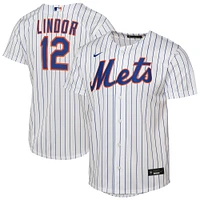 Maillot de joueur Nike Francisco Lindor blanc New York Mets Home Replica 2.0 pour jeune