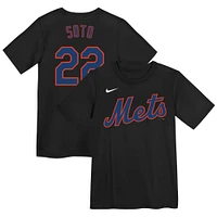 T-shirt Nike Juan Soto noir pour jeune avec nom et numéro des New York Mets