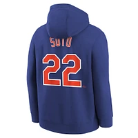 Youth Nike Juan Soto Royal New York Mets Name & Number Performance Pullover Hoodie