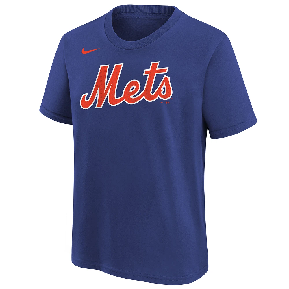 T-shirt Nike pour jeunes avec nom et numéro Juan Soto Royal New York Mets