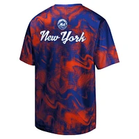 T-shirt pour jeunes frappeurs suppléants des Mets de New York, bleu royal/rouge