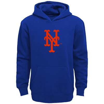 Youth  Royal New York Mets Primary Logo Pullover Hoodie