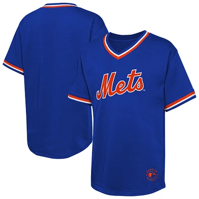 T-shirt à col en V pour jeunes lanceurs de relève des Royal New York Mets