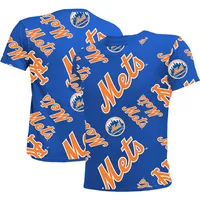 T-shirt Stitches Royal New York Mets Allover Team pour jeune