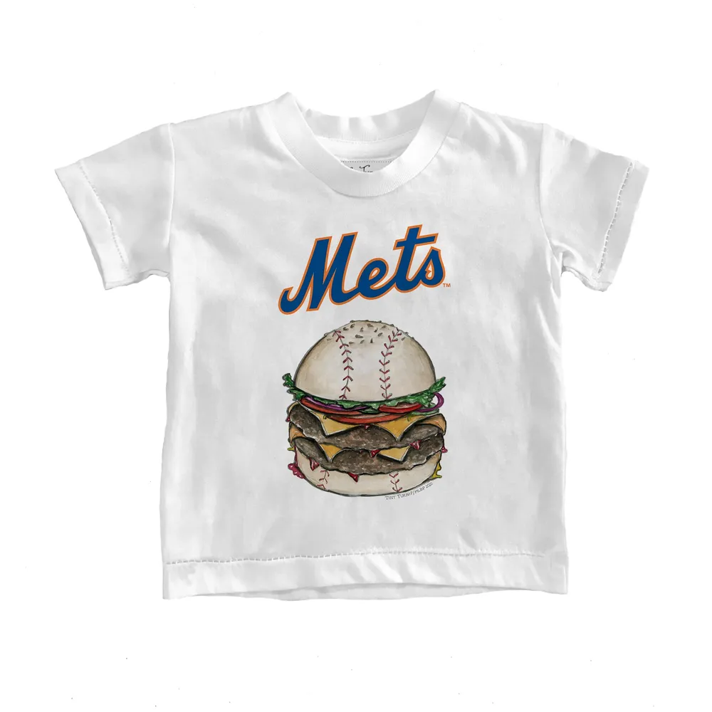 Women's Tiny Turnip White New York Mets Baseball Babes T-Shirt