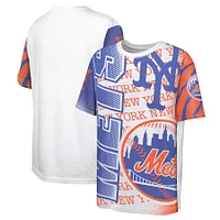 T-shirt blanc pour jeunes Mets de New York Impact Hit Bold