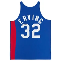 Maillot authentique Mitchell & Ness Hardwood Classics dédicacé par Julius Erving des New York Nets